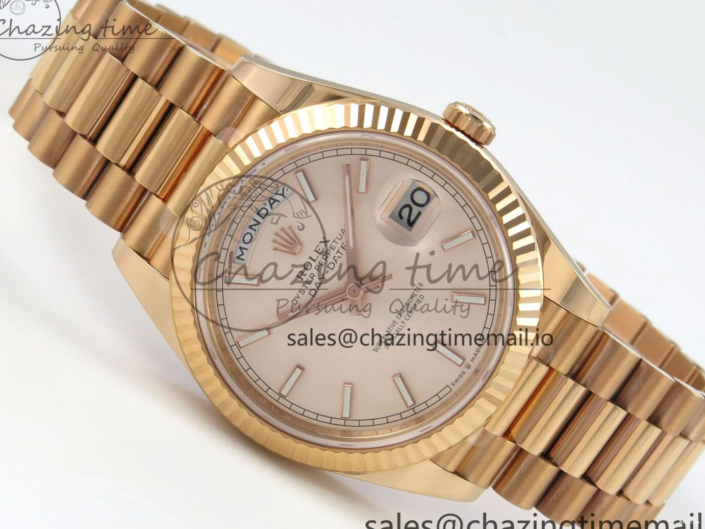 MiroTime 0113 Day Date 40 RG 228235 THBF 1:1 Best Edition RG Marker Dial on President Bracelet VR3255 V3 (Gain Weight) Seasonal 260